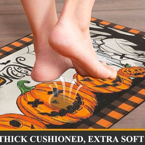 Happy Halloween Kitchen Mat Set of 2 Anti Fatigue Rugs Fall Decor Non Slip New - Picture 6 of 6